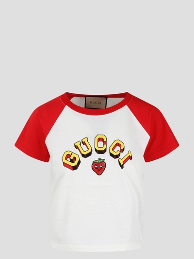 Gucci Cotton Jersey Short Sleeved T-shirt In Yellow