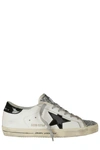 Golden Goose Super-star Leather Upper In White/black/silver