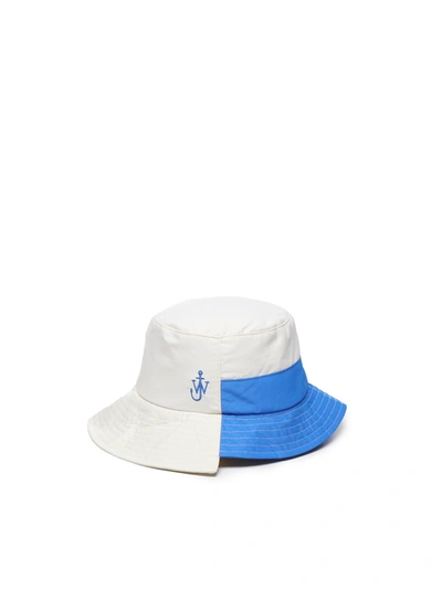 Jw Anderson J.w. Anderson Duo Two-tone Bucket Hat In White/blue