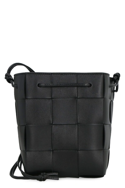 Bottega Veneta Cassette Leather Bucket Bag In Black