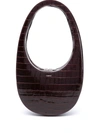 Coperni Crocoswipe Brown Handbag With Embossed Logo And Embossed Crocodile Effect In Leather Woman In Brown