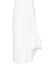 Lanvin Pleated High Waist Midi Skirt In Beige