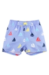 Ruggedbutts Kids' Sailboat Print Swim Trunks In Down By The Bay