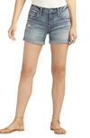 SILVER JEANS CO. SILVER JEANS CO. LUXE STRETCH CUFF DENIM BOYFRIEND SHORTS