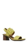 Gentle Souls By Kenneth Cole Madylyn Womens Woven Leather Slingback Heels In Banana Leather