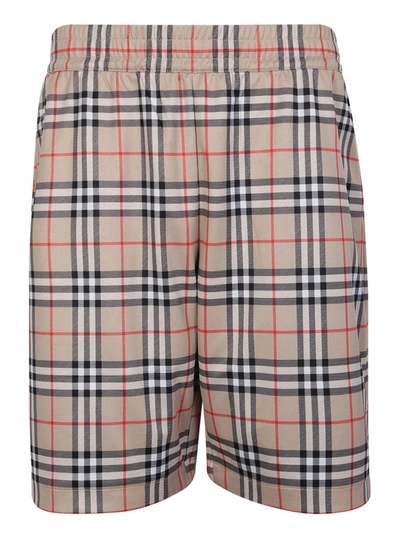 Burberry Check Shorts In Archive Beige