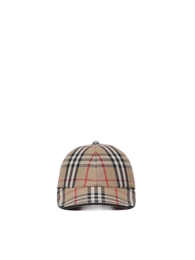 Burberry Vintage Check Hat In Cotton In Archive Beige
