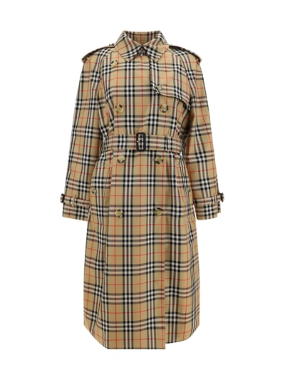 Burberry Harehope Trench Coat In Archive Beige Ip Chk