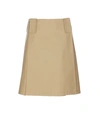 Burberry High-waisted A-line Skirt Pleated Design In Beige