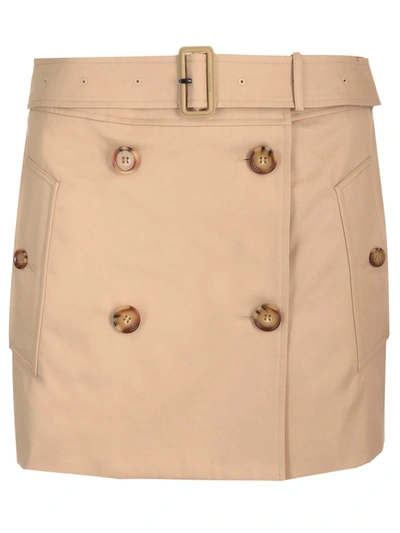 Burberry 'trench' Miniskirt In Beige