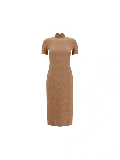 Fendi Beige Ff Midi Dress