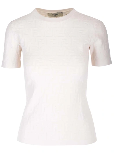 FENDI FENDI WHITE FF SWEATER