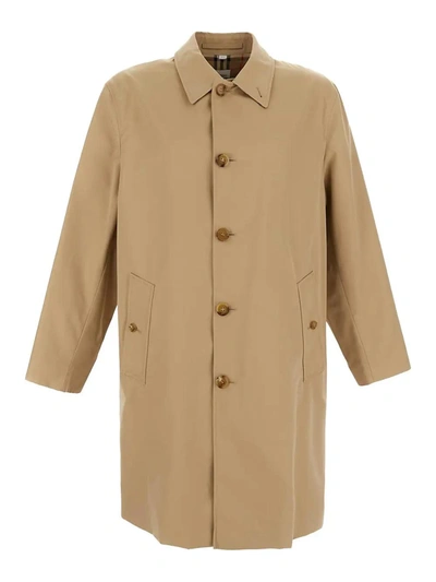 Burberry Single Breasted Coat In Beige