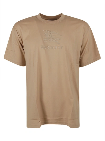 Burberry Logo Round Neck T-shirt In Beige