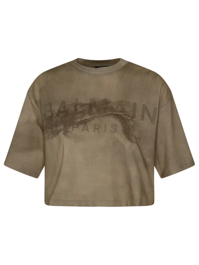 Balmain Beige Cotton T-shirt