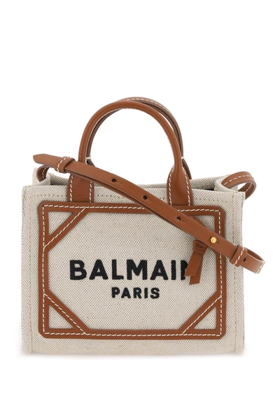 Balmain B-army Small Shopper Bag In Beige