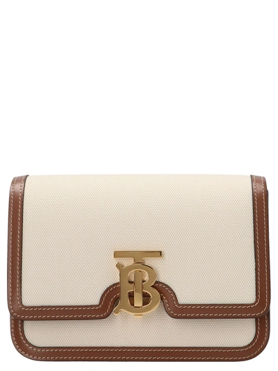 Burberry Tb Small Crossbody Bag In Beige