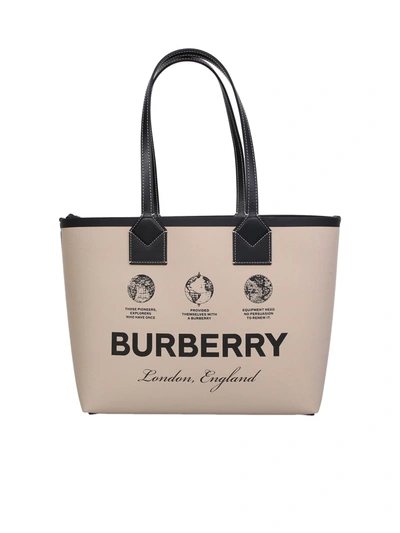 Burberry Logo-print Cotton Tote Bag In Neutrals