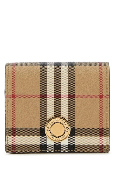 Burberry Printed Canvas Small Wallet In Beige