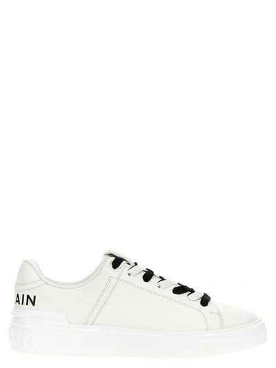 Balmain White B-court Sneakers In Bianco