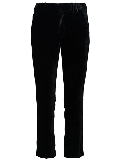 BALMAIN BALMAIN BLACK SILK BLEND PANTS