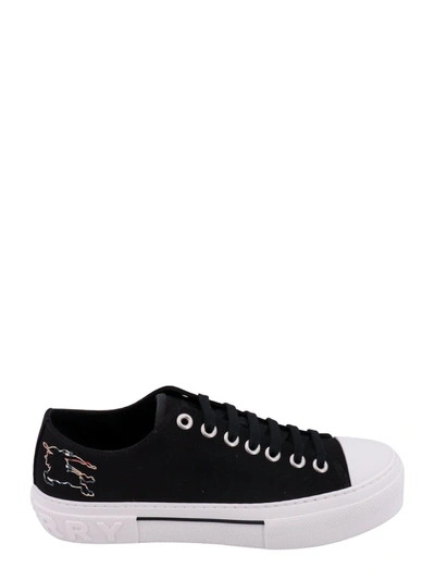 Burberry Monochrome Sneaker With Drawing Detail At The Back In Cotton Man In Black