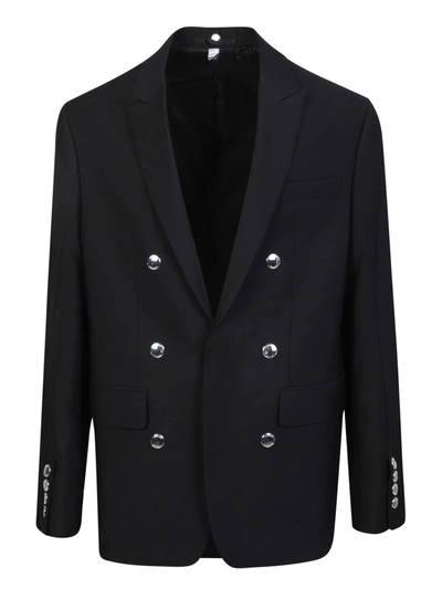 Burberry Tailored Wool Double Breasted Blazer In Black