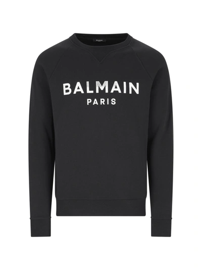 Balmain Cotton Crew-neck Sweatshirt In Black