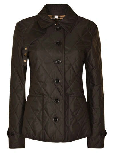 Burberry Quilted Buttoned Jacket In Black