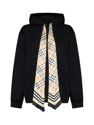 Burberry Fern Hoodie In Black