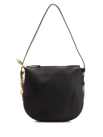 Burberry Small Knight Hobo Bag In Black