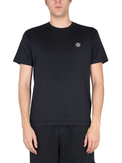 Stone Island T-shirt In Blue Cotton