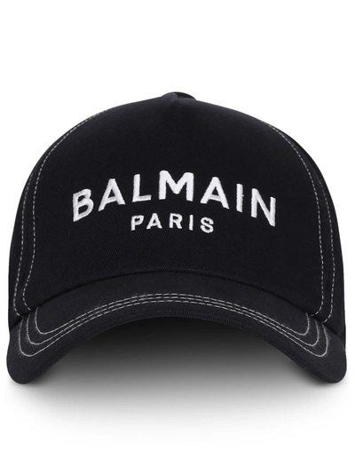 Balmain Blue Baseball Hat With White Logo
