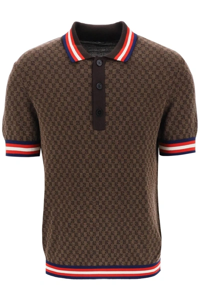 Balmain Polo Shirt In Brown