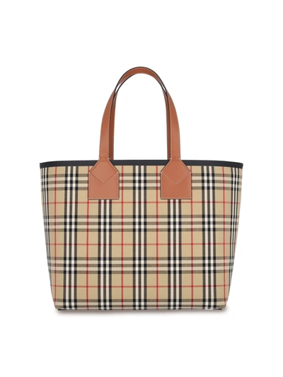 Burberry Large London Tote Bag In Brown