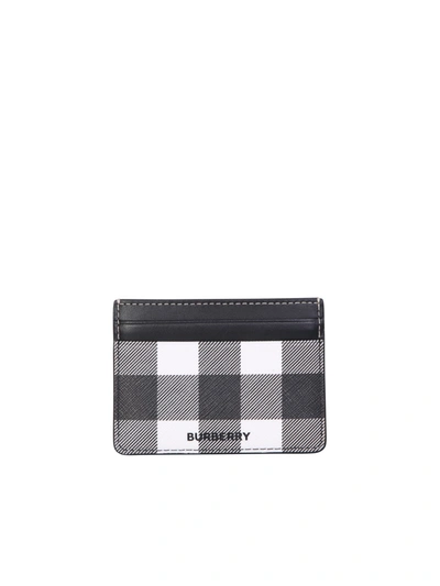 Burberry Logo Check Card Holder In Brown