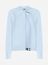 Fendi Light Blue Cashmere And Wool Cardigan