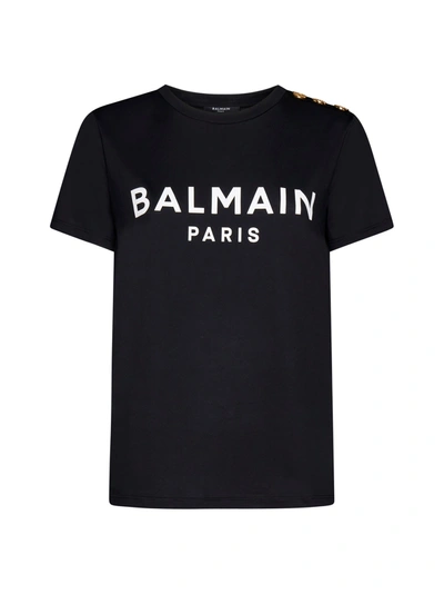 Balmain 3btn T-shirt In Eab Noir Blanc