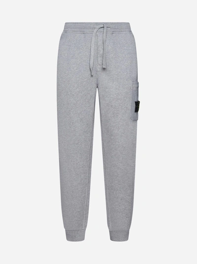 Stone Island Cotton Jogger Pants In Grey Mel