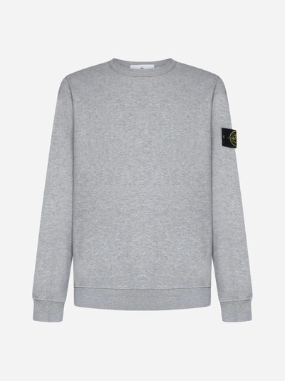Stone Island Crew-neck Sweatshirt In Grey Gauzed Cotton