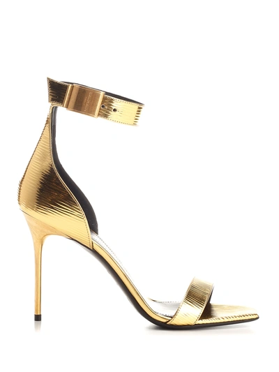 Balmain Uma Stiletto Sandals In Gold
