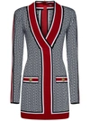 Balmain Monogram Print Knitted Dress In Multicolor
