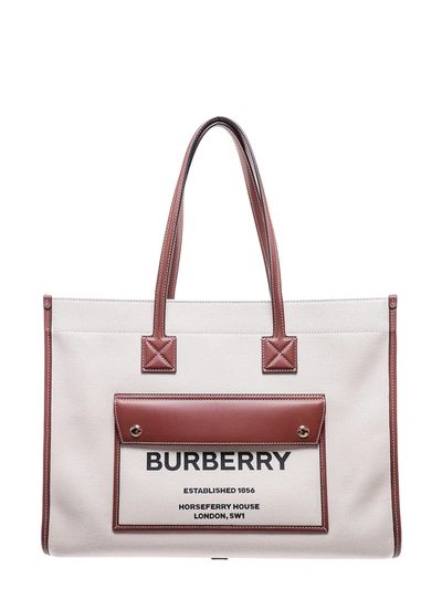 Burberry Freya Shoulder Bag In Natural/tan