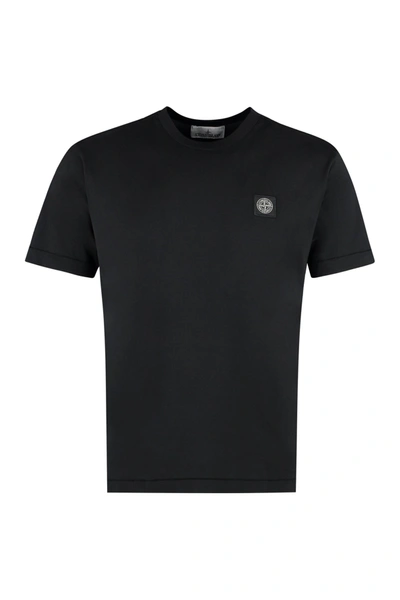 Stone Island Black 60/2 Cotton T-shirt In Nero