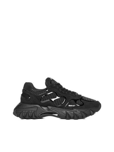 Balmain Black Suede Blend Sneakers In Noir