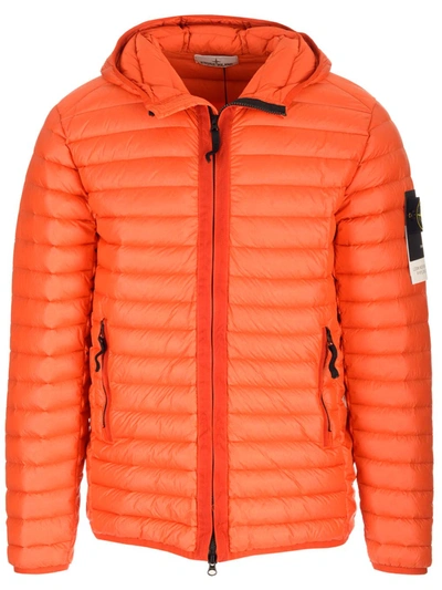Stone Island Packable Hooded Jacket In Orange