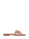 BURBERRY BURBERRY POWDER PINK LEATHER SLIPPERS