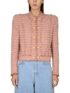 Balmain Single-breasted Tweed Jacket In Pink