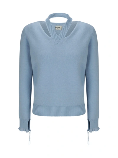 Fendi Jumper In Prisca/azzurro