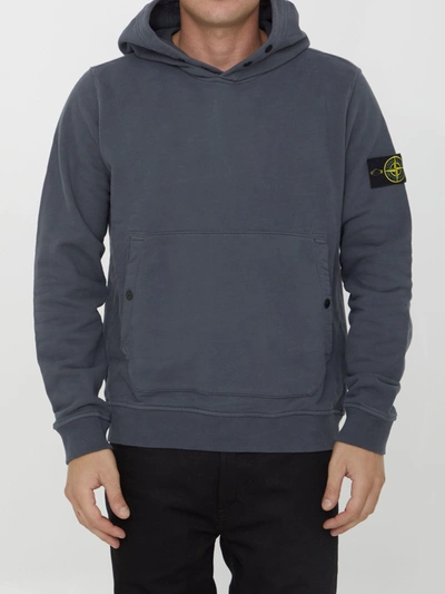 Stone Island Lead Cotton Hoodie In V0062
